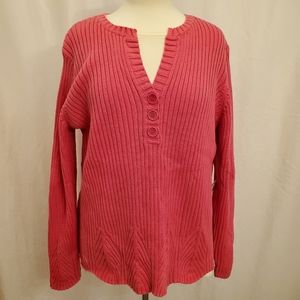Jones NY Pink Ribbed Knit Sweater NWT